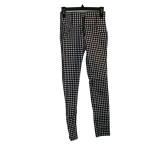 INGNI Girls White & Black Check Skinny Pants Small | 12x27 Slim Stretch